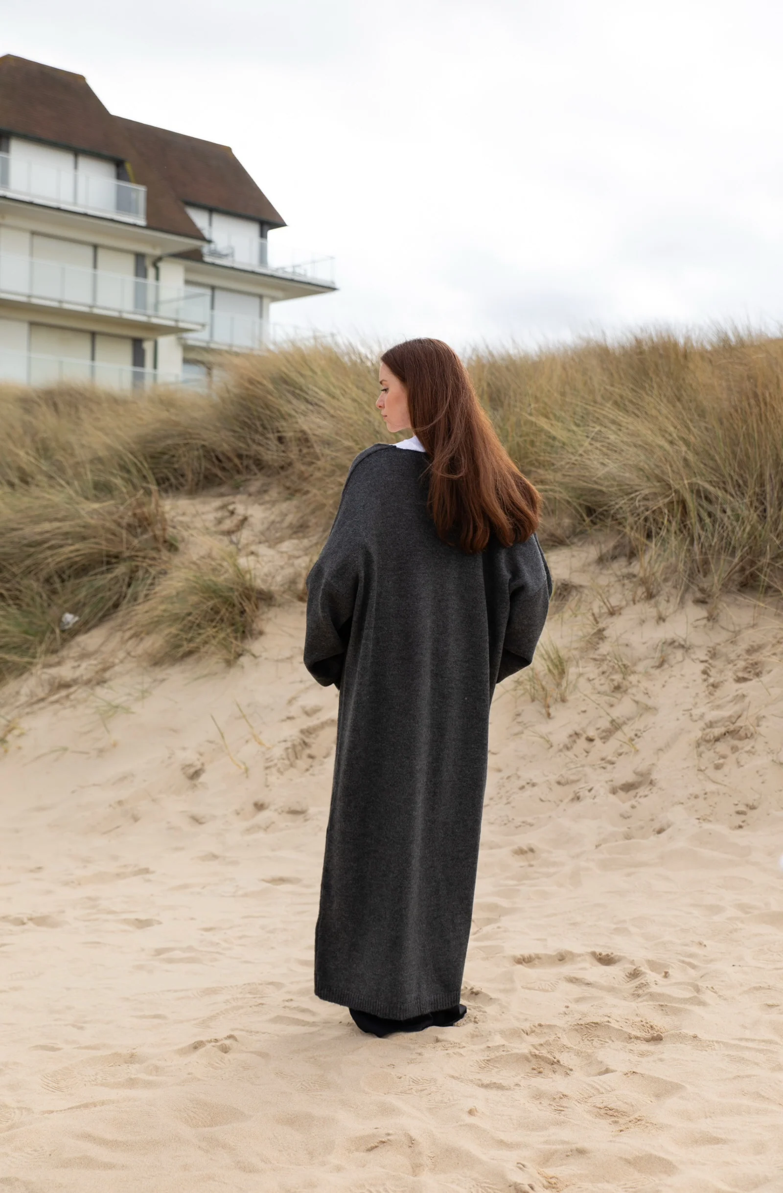 chunky maxi cardigan - grey - Image 2