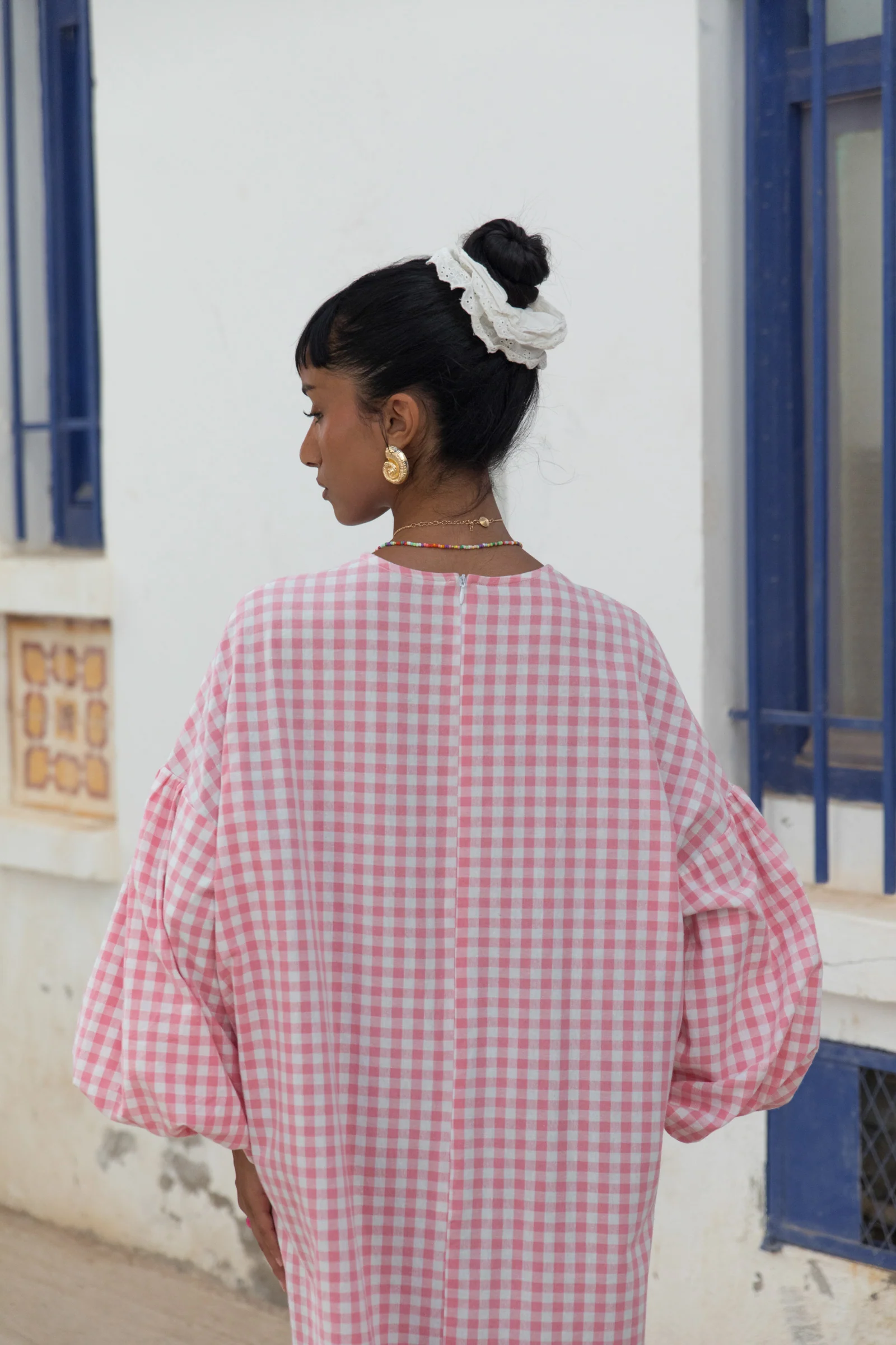 cmfe. oversized plaid dress - pink - Image 2