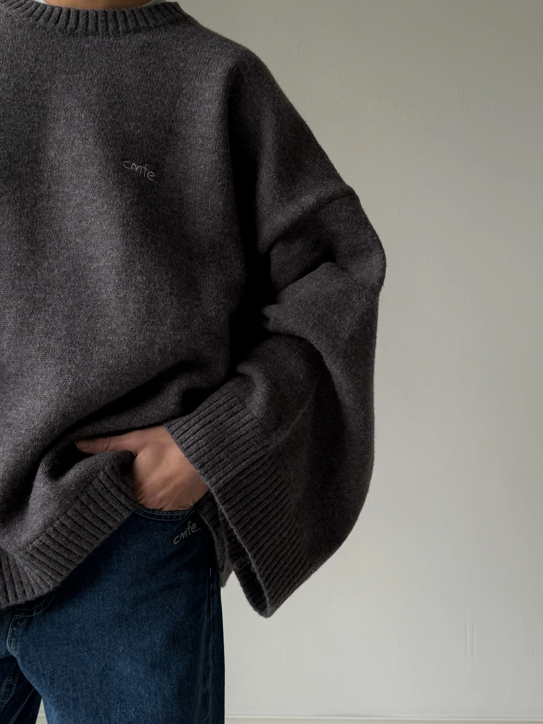 cmfe. oversized knit sweater - dark grey - Image 3