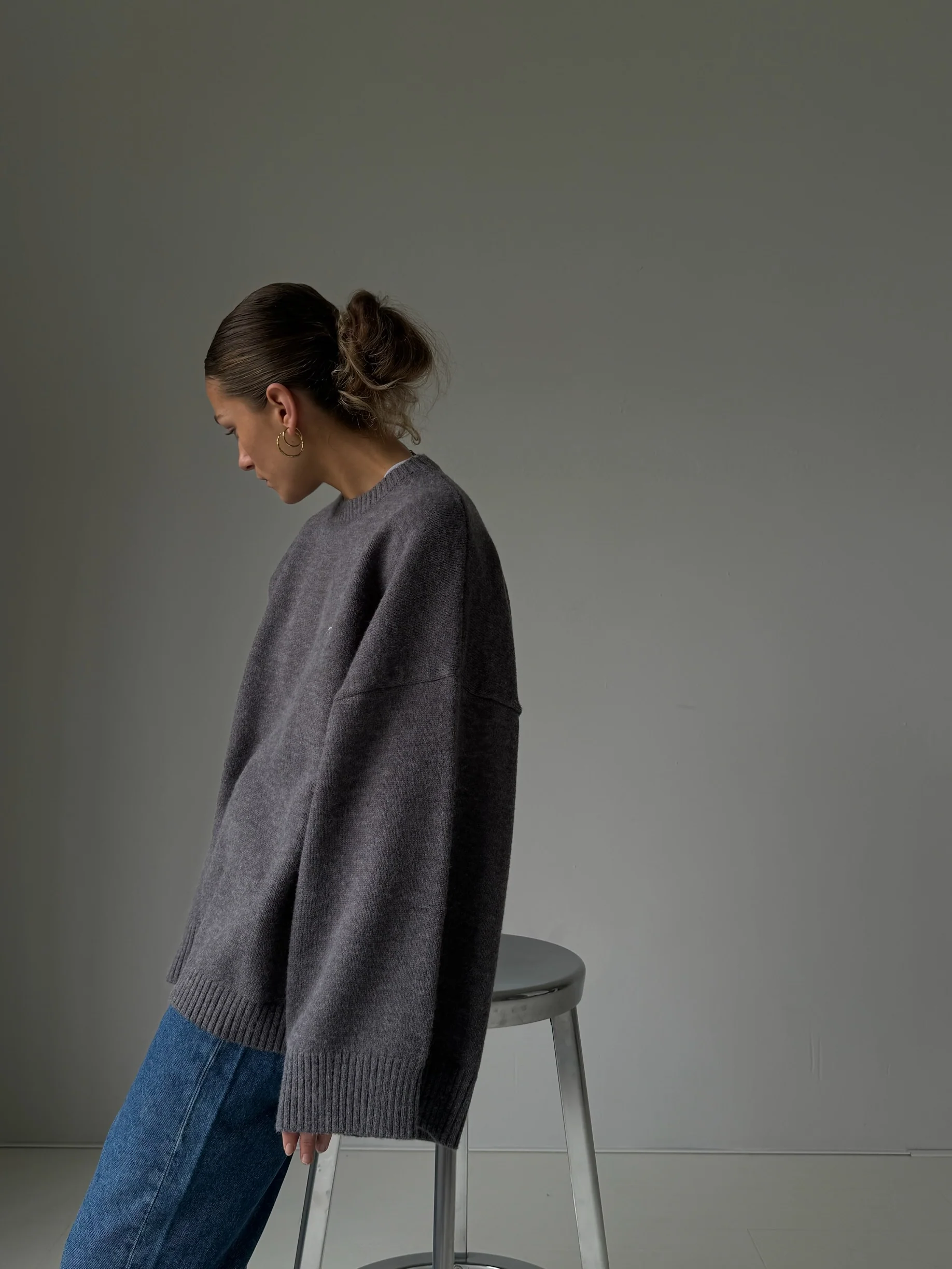 cmfe. oversized knit sweater - dark grey - Image 4