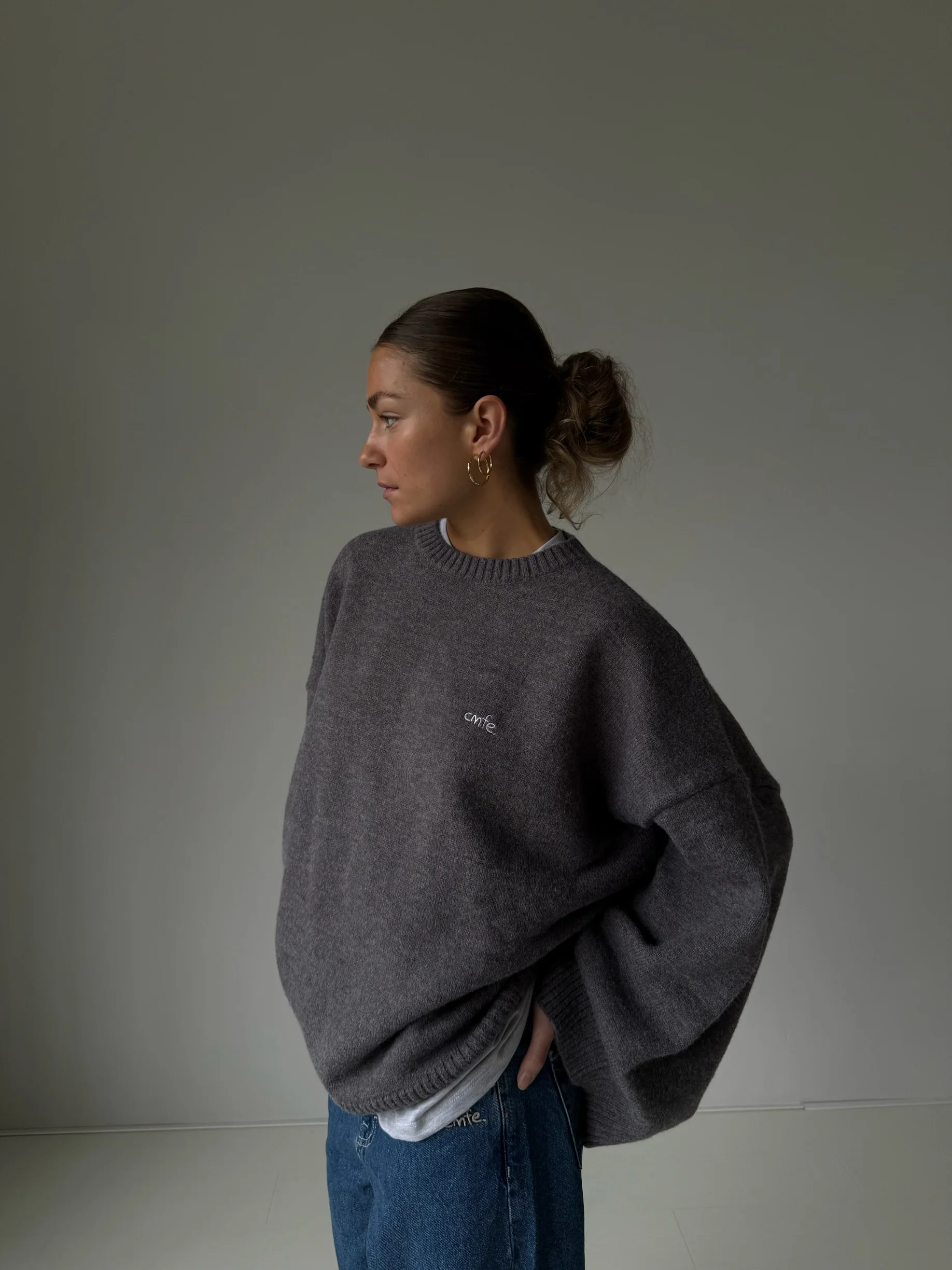 cmfe. oversized knit sweater - dark grey - Image 5
