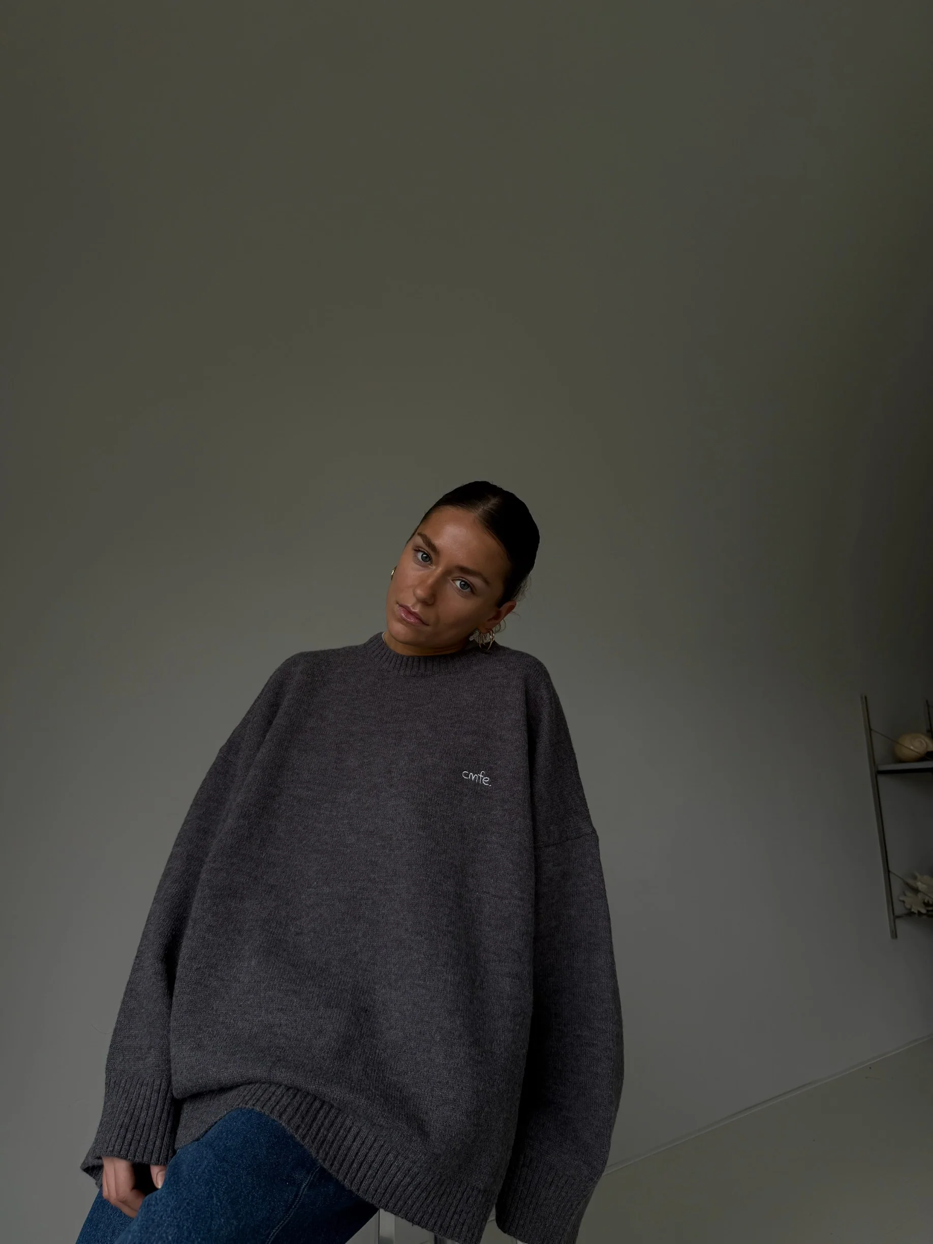 cmfe. oversized knit sweater - dark grey - Image 7