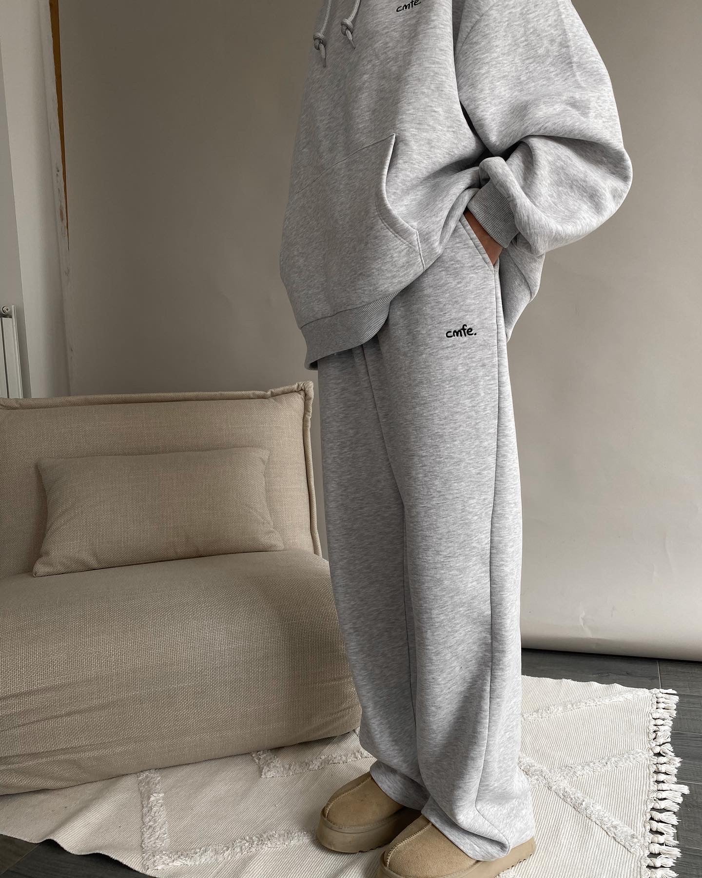 cmfe. straight leg joggers - light grey - Image 2