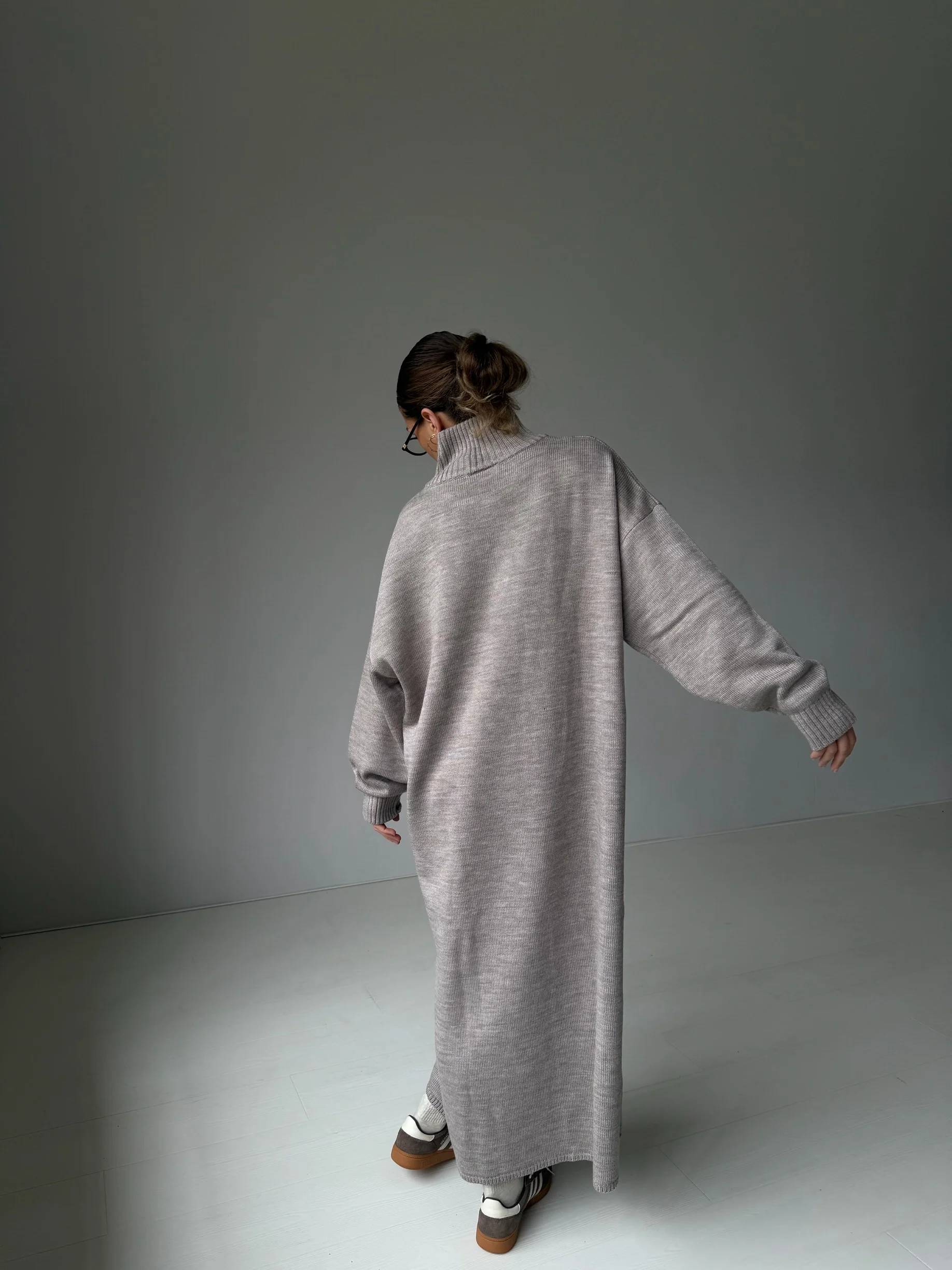 cmfe. oversized half-zip knit dress - dust - Image 2