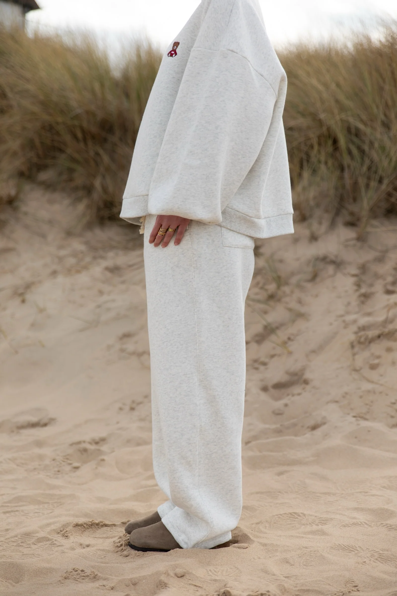 teddy bear balloon tracksuit pants - oatmeal grey