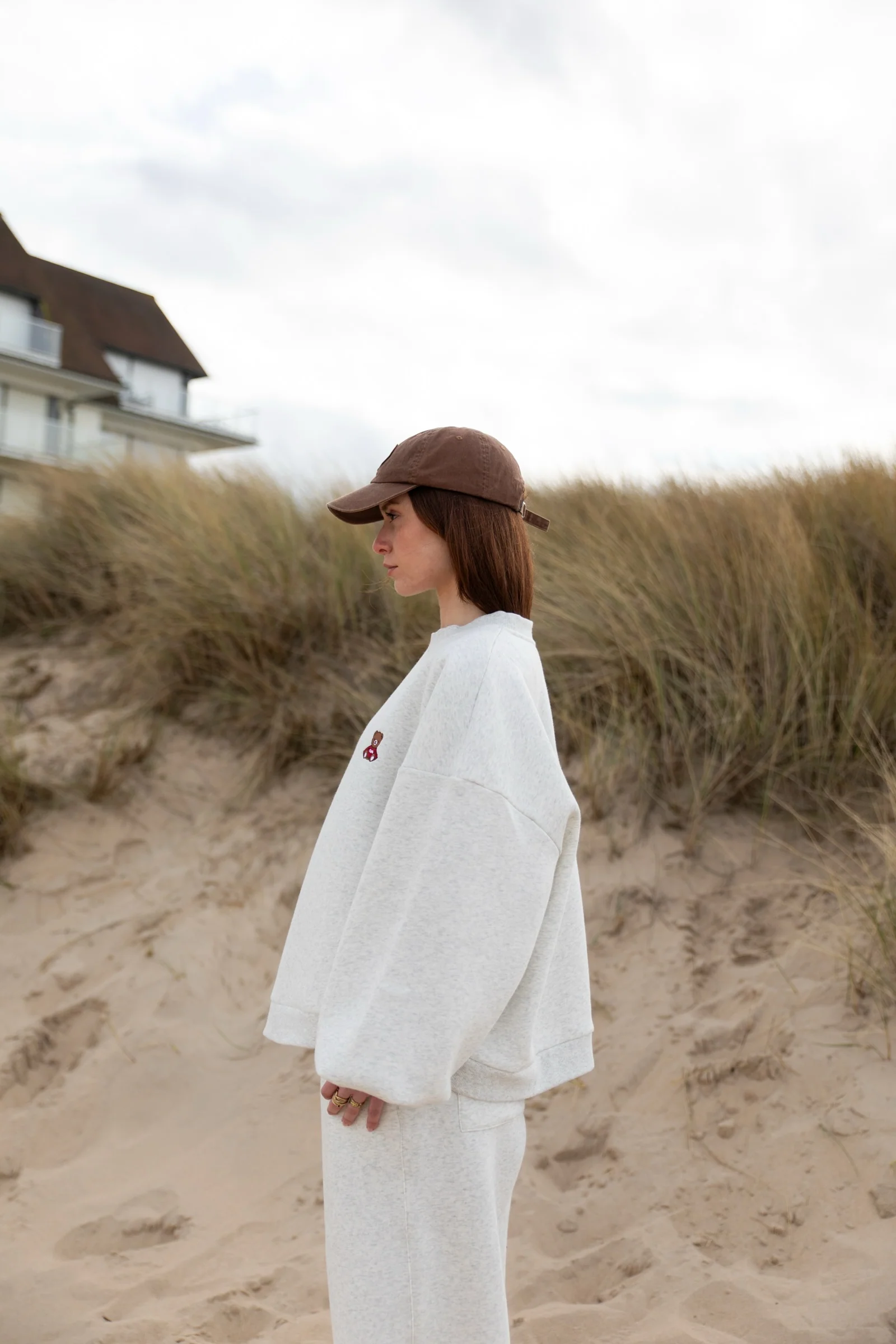 teddy bear oversized sweatshirt - oatmeal grey